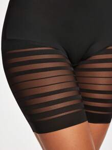 SHAPORA Women's Mesh Panel Body Shaper Shorts - Black - View 6