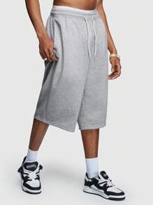 ROMWE MEN Street Life Men's Classic Retro 3/4 Pants Knee-Length Shorts, Suitable For Spring And Summer, School - Grey - View 4