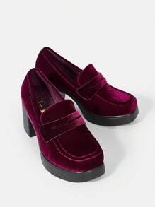 SheIn MOD Zapatos De Tacón De Moda Para Mujer - Rojo - Ver 3