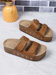 Women's Thick-Soled Slippers, New Fashionable Soft Bottom Casual Strap Slides