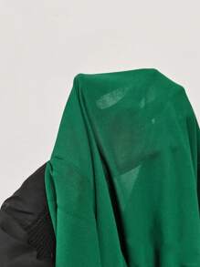 SHEIN Clasi Twist Front Lantern Sleeve Dress - Green - View 7