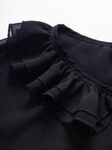 SHEIN Unity Nhẹ Chiffon Chống nắng Áo sơ mi - màu đen - Xem 4