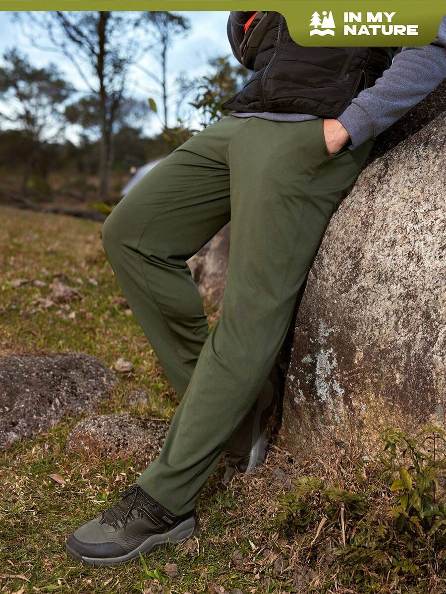 SHEIN In My Nature Men's Solid Color Outdoor Pants With Pockets