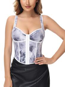 适合音乐节的女士扎染塑身上衣 - 彩色 - 查看 5