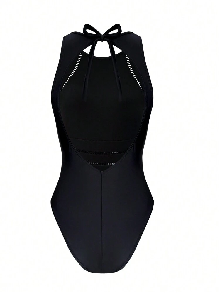 Summer Solid Color Backless & Sexy & Wire-Free One-Piece Swimsuit