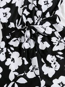 Soleia 女裝花卉印花單肩無袖連體褲 - 黑與白 - 查看 7