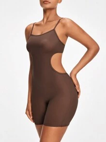 Ladies' Hollow Out Waist Strapless Bodysuit For Shaping - Brown - View 6