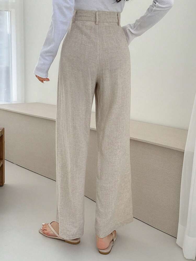 Women's Solid Color Casual Comfortable Regular Fit Suit Pants Business Attire
