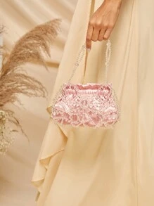 SHEIN Belle 華麗、富麗堂皇、優雅、精美的女士手提包,適合新娘、伴娘、嘉賓,適用於派對、舞會、婚禮