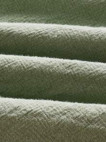 SHEIN MOD 綁帶側設蓬蓬短袖連衣裙 - 綠色 - 查看 4