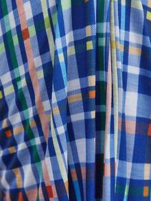 男士格紋印花家居服套裝 - 藏蓝色 - 查看 7