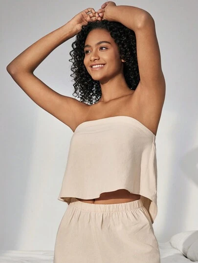 Ocili 純色無肩帶家居服上衣