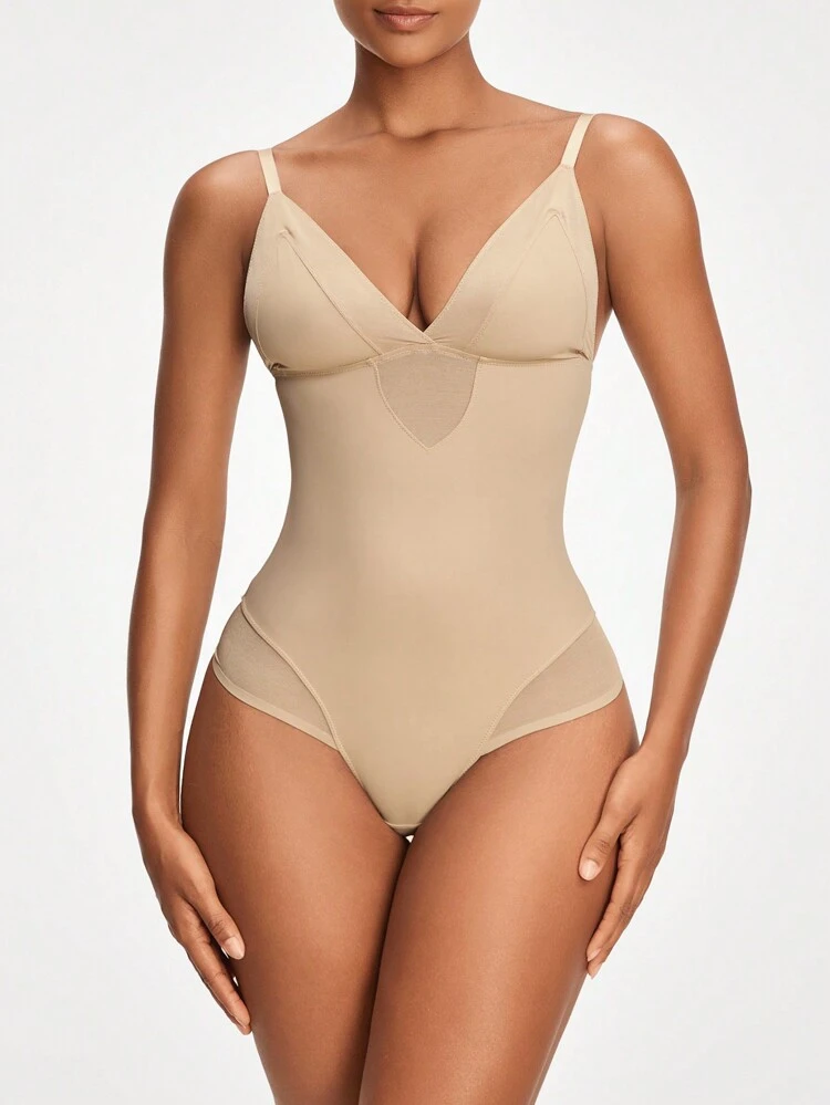 Women's Solid Color Cami Bodysuit Shapewear