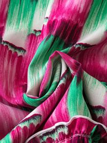 SHEIN LUNE Falda de talla grande con dobladillo de volantes en contraste de colores - Multicolor - Ver 4