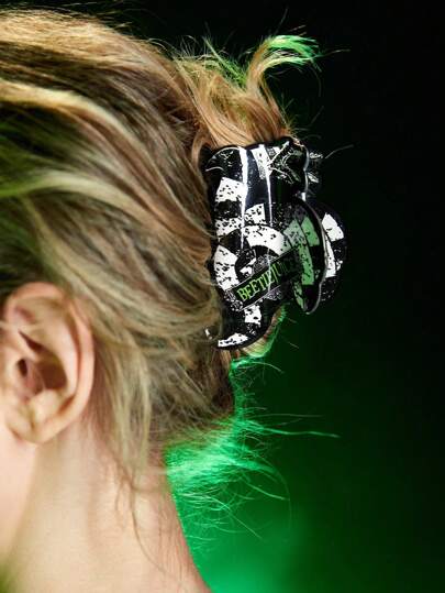 Beetlejuice | ROMWE 1 Pezzo Fermaglio per capelli stampato con scritta, fermaglio per capelli da strada, molletta per capelli, morsetto per capelli, ferretto per capelli