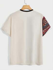 GENTILAND 男士幾何圖案圓領套頭短袖t卹 - 彩色 - 查看 2