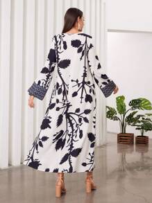 Al Najma 女士花卉印花v領擴腳袖連衣裙 - 彩色 - 查看 6