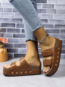 Women's Thick-Soled Slippers, New Fashionable Soft Bottom Casual Strap Slides