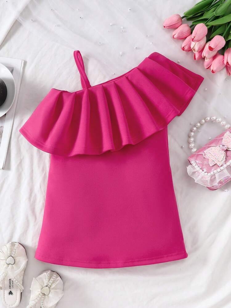 Young Girl Gorgeous Ruffled Faux Pearl Embellished Dress