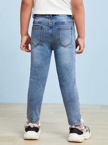 Boys' (Little) Street Style Cute Outdoor Stretch Jeans - Medium Wash - View 2