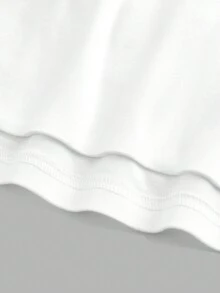 SHEIN Coolane 夏季適合的大尺寸蜘蛛紋短款吊帶上衣 - 白色 - 查看 4