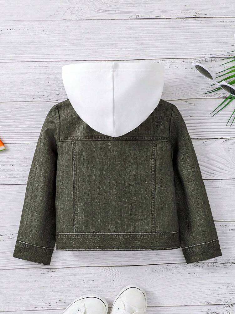 Young Boy's Denim Effect Printed Shirt