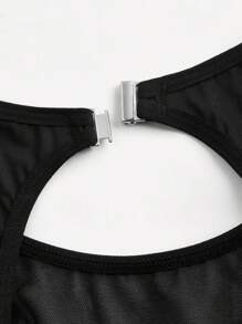 Của phụ nữ Lưới Quần skinny Áo định hình Với Trở lại Thiết kế rỗng - màu đen - Xem 8