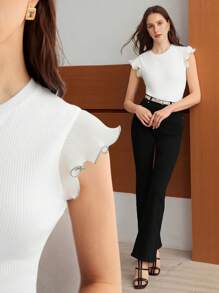 MOTF PREMIUM ÁO PHÔNG CÓ GÂN TAY LỖ ĐAN DÂY CHO NỮ, NGÀY VALENTINE - trắng - Xem 10