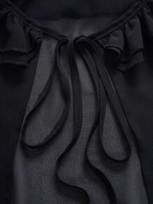 SHEIN Unity Nhẹ Chiffon Chống nắng Áo sơ mi - màu đen - Xem 5