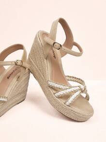 Styleloop Women'S Fashionable Wedge Sandals Boho Feels - Apricot - View 5