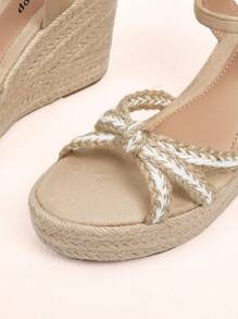 Styleloop Women'S Fashionable Wedge Sandals Boho Feels - Apricot - View 3