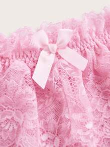 性感粉色花邊亮片裙，完美適用於婚禮季節 - 粉色 - 查看 4