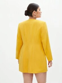 BizChic 女士純色長袖套裝連衣裙 - 黃色 - 查看 2