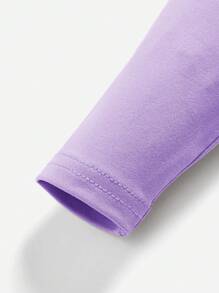 Solid Color Comfortable Casual Bottoms For Baby Girls - Purple - View 4