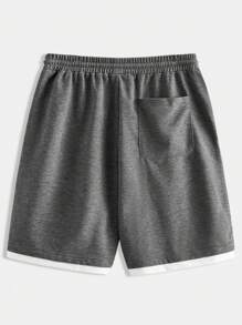 TOM & JERRY X SHEIN Men Cartoon And Letter Graphic Drawstring Waist Shorts - Grey - View 2