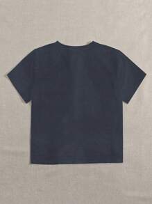 SHEIN LUNE 大尺碼女裝3d動物貓印花短袖t卹,圓領設計 - 灰色 - 查看 2