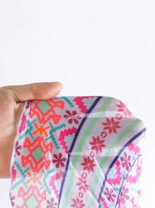 Japanese-Style Full Printed Ruffle Hem Kimono For Tween Girls