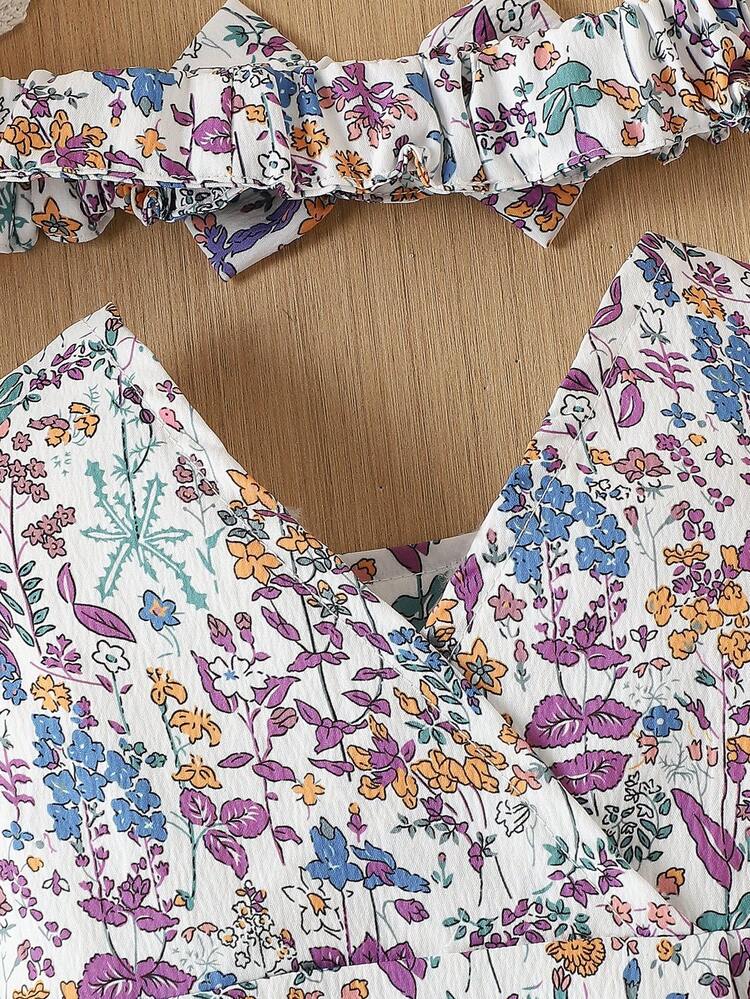 Fashionable Baby Girl Short Ruffled Sleeve Bodysuit