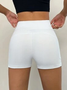 SHEIN EZwear Opaque White Short Length Leggings Booty Shorts