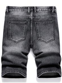 Men's Casual Distressed Denim Shorts Jorts, Emo Style