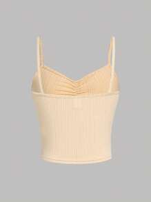 SHEIN Girlism 青少女針織實色肋骨織邊背心上衣四件套 - 彩色 - 查看 3