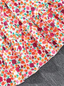 Tween Girl Floral Printed Casual Holiday Skirt - Multicolor - View 4