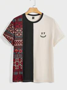 GENTILAND 男士幾何圖案圓領套頭短袖t卹 - 彩色 - 查看 3