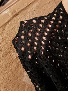 SHEIN Swim Curve 大码女式深 U 形后背针织连衣裙，夏季