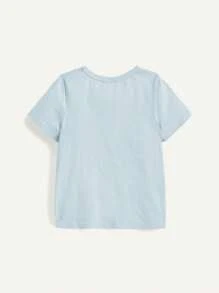 Cozy Pixies Baby Girl 3pcs Floral Pattern Short Sleeve Top Set With Round Collar - Blue - View 2