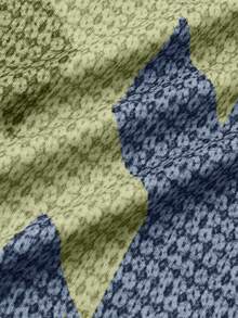 SHEIN Manfinity Homme Nam Vòng cổ Tay áo dài Áo thun - xanh quân đội - Xem 3