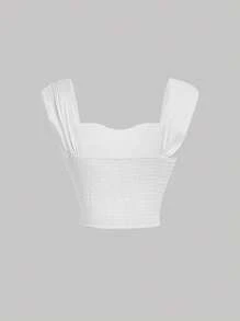 SHEIN MOD White Tank Top Decorated With Double Bows - White - View 2