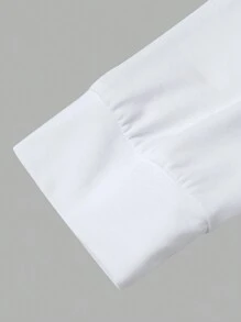 SHEIN Manfinity Homme Men's Round Neck Long Sleeve T-Shirt With Letter Print - White - View 3