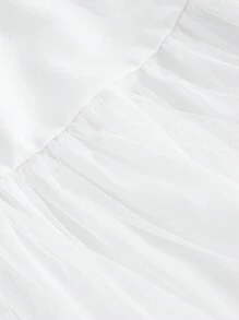 SHEIN MOD Ren trắng Lưới Váy - trắng - Xem 4