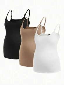 Modmama Maternity Solid Color Nursing Cami Top
